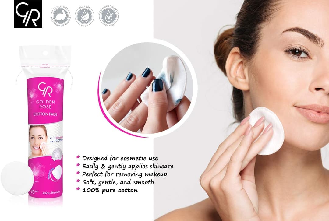 Golden Rose Cosmetic 100% Pure Cotton Pads (70 pcs) 1
