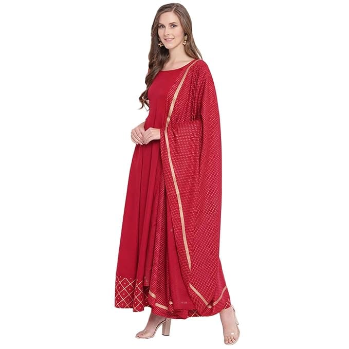 Women's Rayon Kurta With Dupatta Set 3