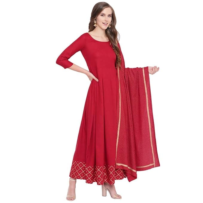 Women's Rayon Kurta With Dupatta Set 2