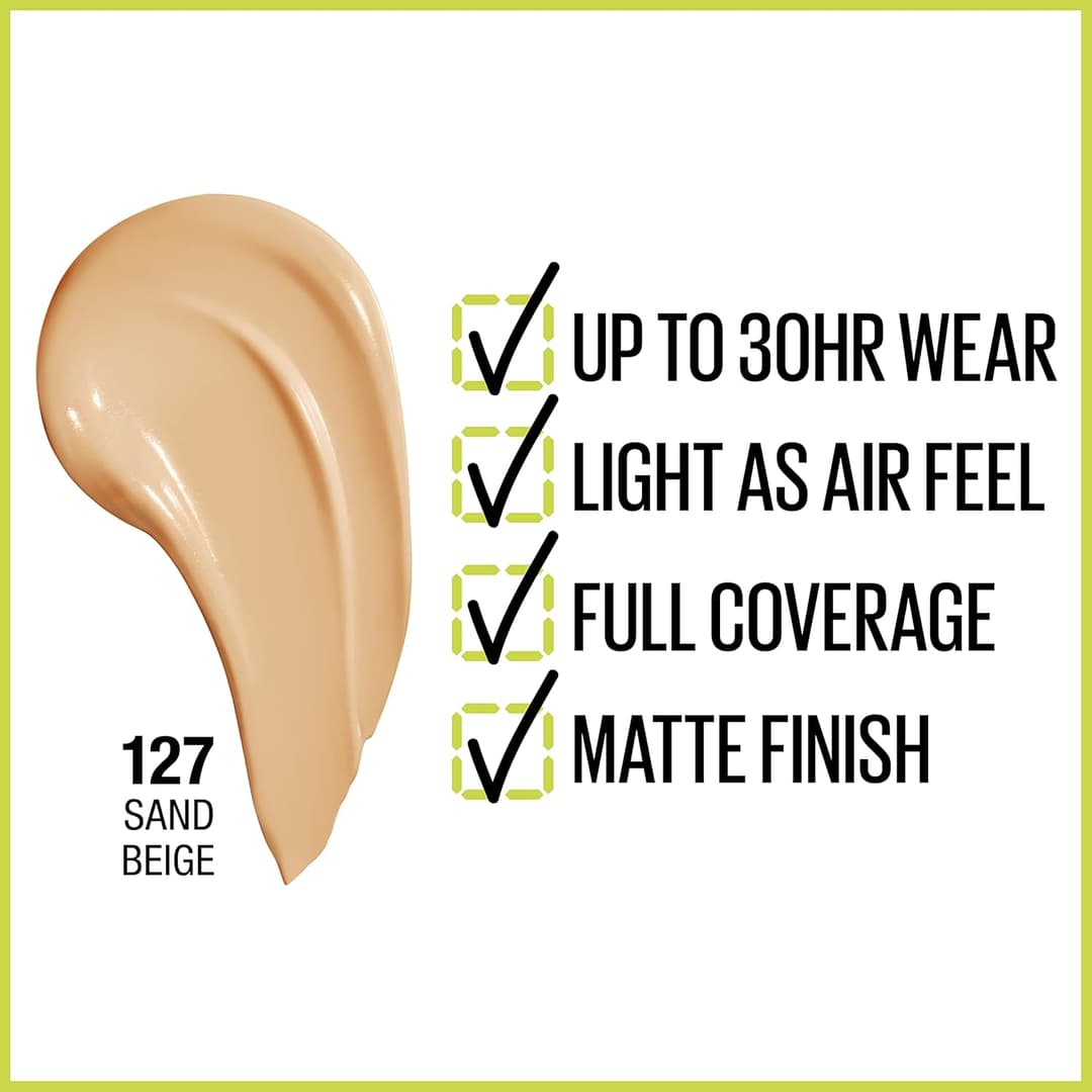 Maybelline SuperStay Full Coverage Foundation – 128 Warm Nude 5