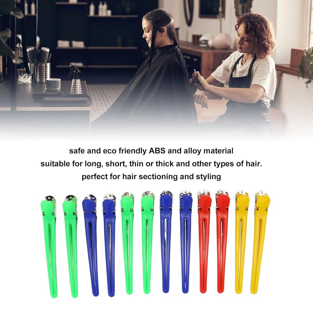 Hair Clip Professional Hairdressing Cutting Salon Styling tools Section Aluminum Plastic Hair Clips 12 Pcs Set