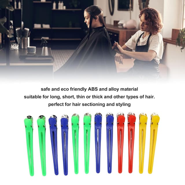 Hair Clip Professional Hairdressing Cutting Salon Styling tools Section Aluminum Plastic Hair Clips 12 Pcs Set