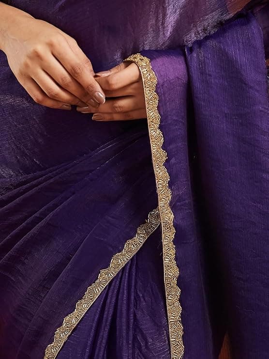 Women's Two Tone Fendy Chiffon Saree 5