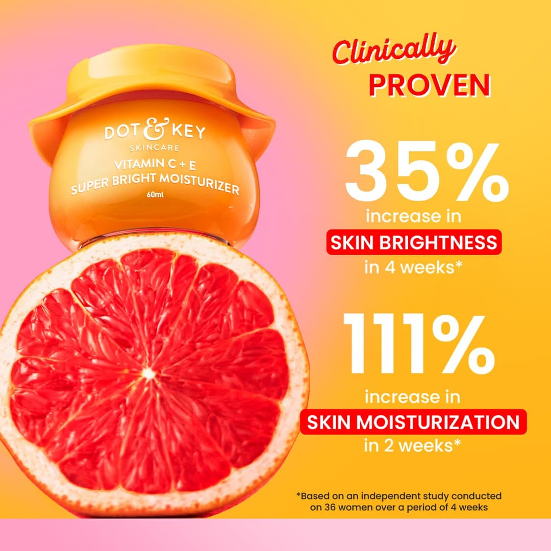 Dot & Key Vitamin C + E Sorbet Super Bright Moisturizer For Face | Vitamin C Face Moisturizer|Reduces Skin Dullness|Oil Free & Lightweight | For All Skin Types | 60Ml 1