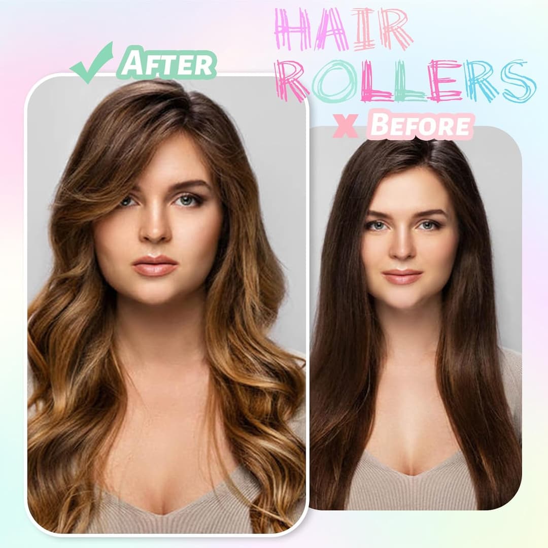 multi-colored 6 Pcscself-grip velcro hair rollers With 3pcs hair clips 6