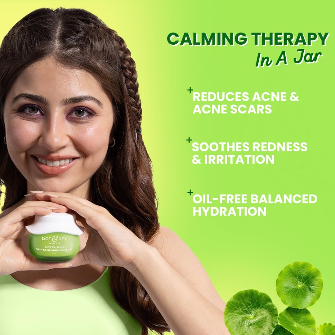 Dot & Key CICA Calming Skin Renewing Night Gel with Niacinamide Green Tea & Hyaluronic 60ml 3