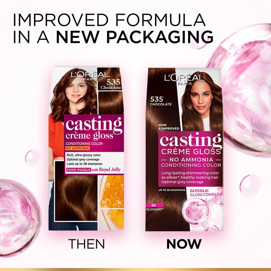 LOreal Paris Casting Creme Gloss Hair Color - 535 Chocolate (87.5g+72ml) 8