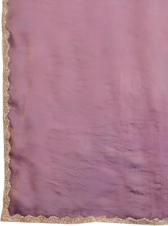 Women's Soft Fandy Silk Saree With Hand Work Lace Boarder & Comes With Unstitched Blouse Piece (Chhaava) 3