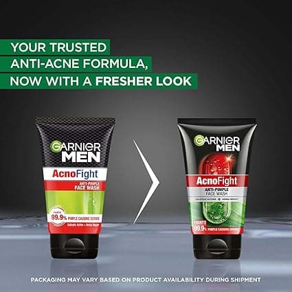 Garnier Men Acno Fight Anti Pimple Face Wash, Anti Pimple Face Wash with Salicylic Acid and Herba Repair, Suitable for all Skin Types, 150g 1
