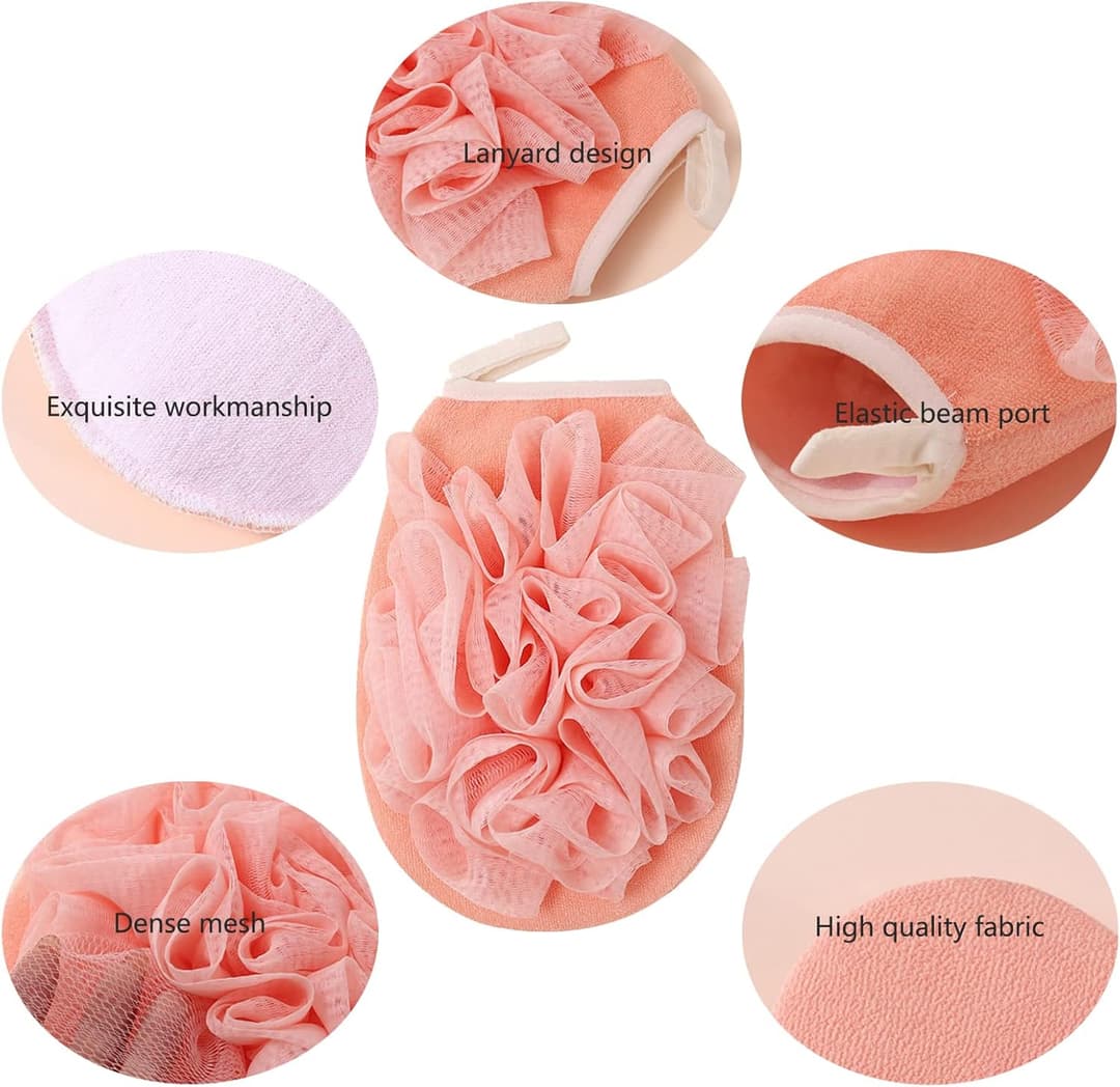 2-in-1 Skin-friendly Bath Sponge | Double-Sided Exfoliating Shower Glove & Bath Ball