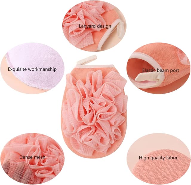 2-in-1 Skin-friendly Bath Sponge | Double-Sided Exfoliating Shower Glove & Bath Ball