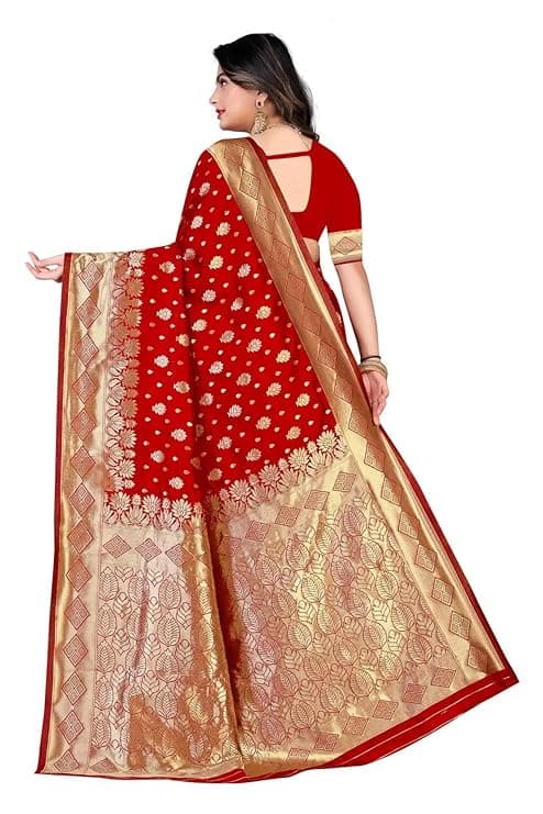 Women's Banarasi Saree Pure Kanjivaram Silk Saree Soft new ladies 2023 Design Wear Pattu Sarees Latest Cotton Party Sari collections With Blouse Piece for Wedding sadi 2
