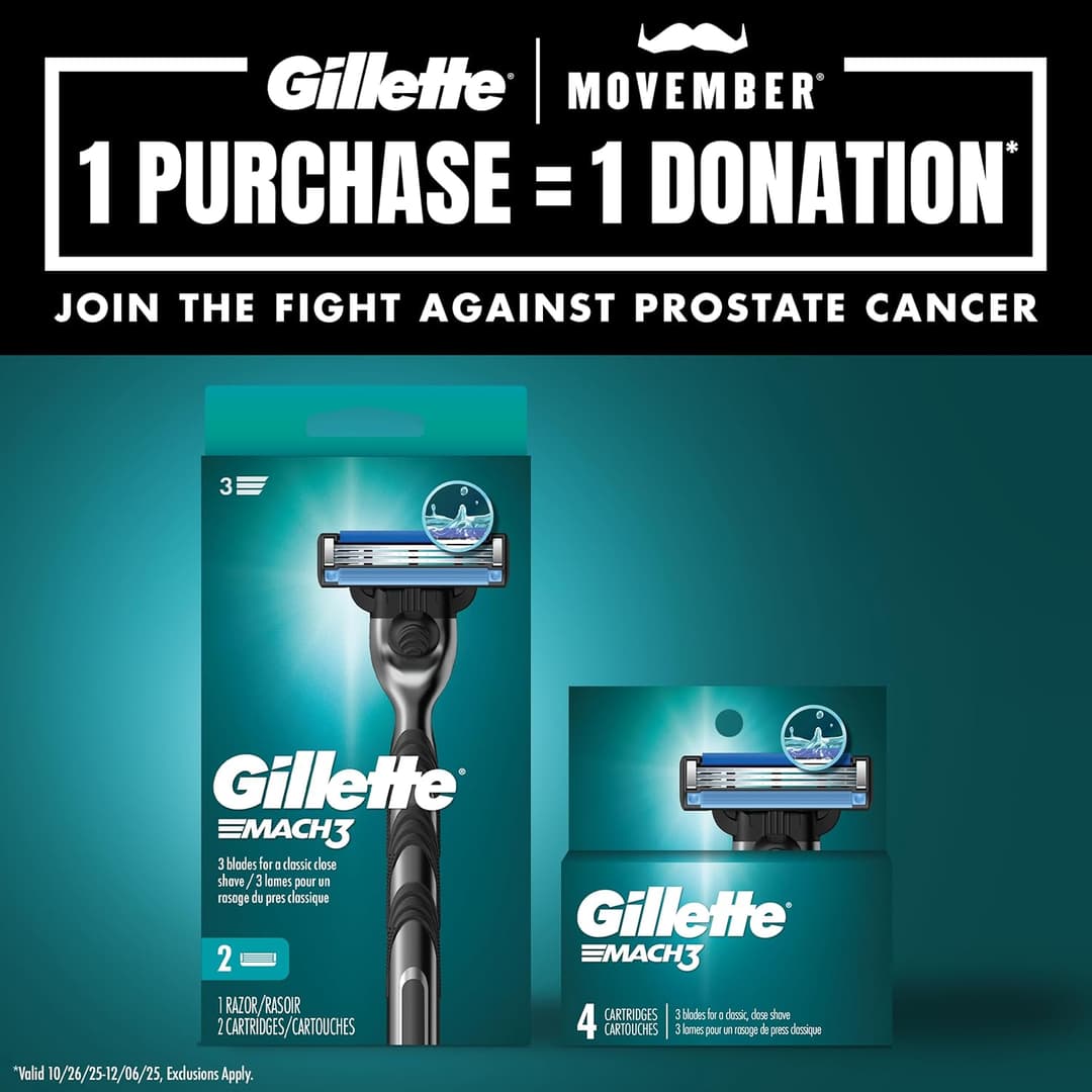 Gillette Mach3 Razor Refills for Men, 8 Razor Blade Refills 3