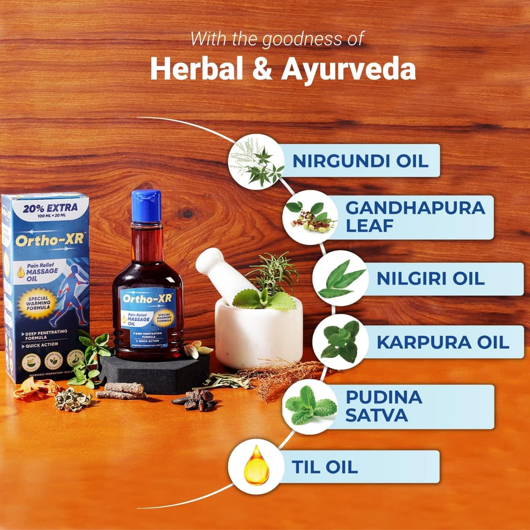 Ortho-XR Pain Relief Massage Oil 120ml (Pack of 1) with Special Warming Formula For Quick & Long Relief, Product For Legs 2