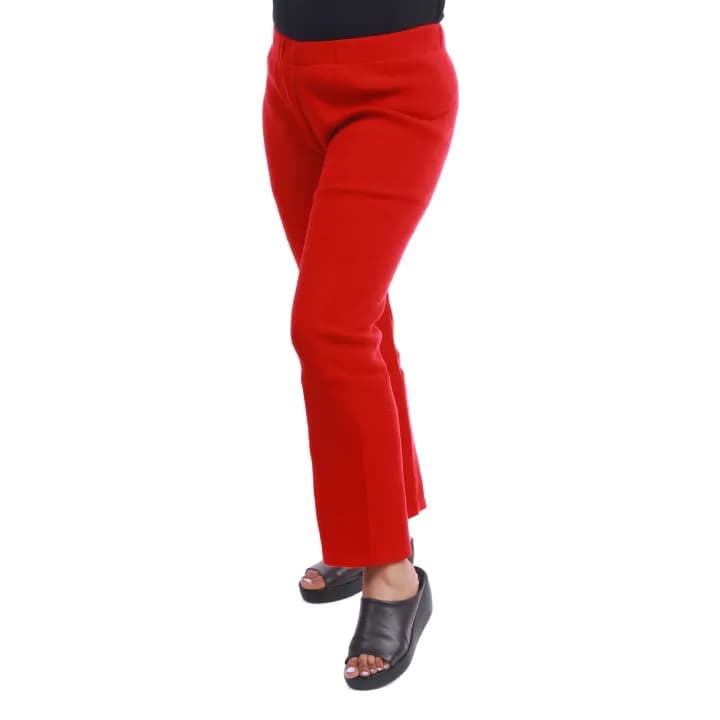 Red Acrylic Wool Handloom Woolen Plazzo For Women 1