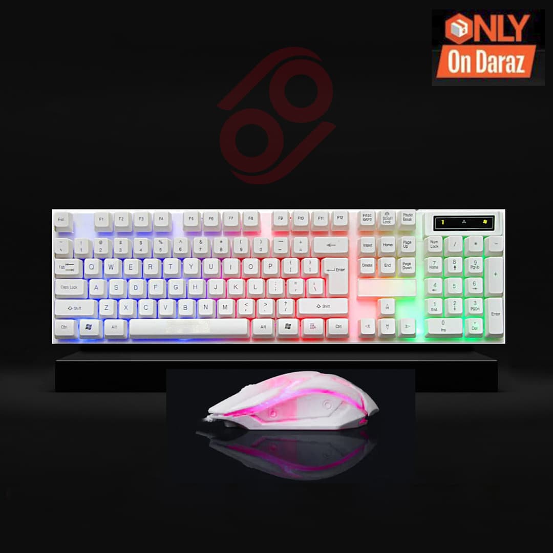 Bajeal RGB LED Backlight USB Gaming Keyboard And Mouse Combo