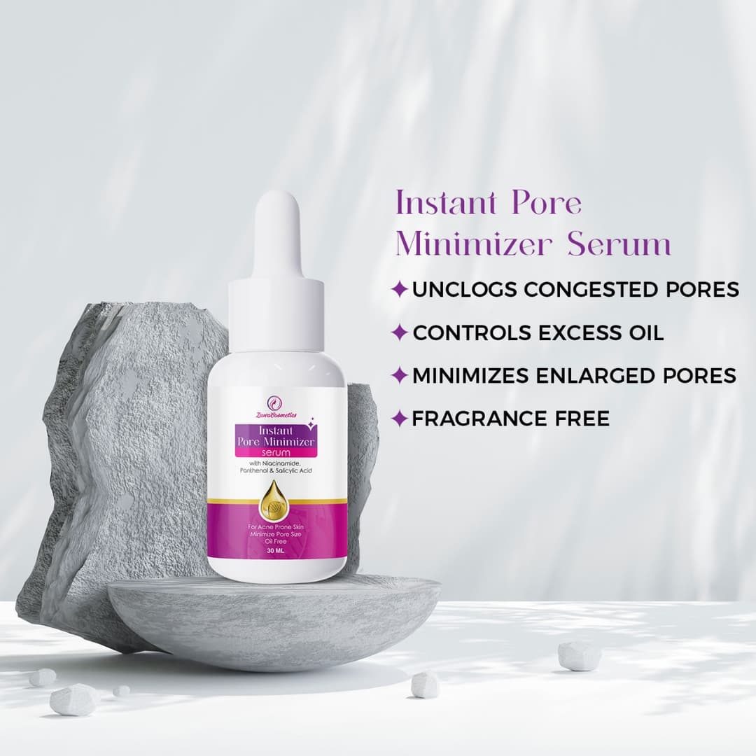 Zuwa Cosmetics Instant Pore Minimizing Serum For Open Pores For Oily Acne Prone Skin Controls Oils And Regulates Sebum 30m 1