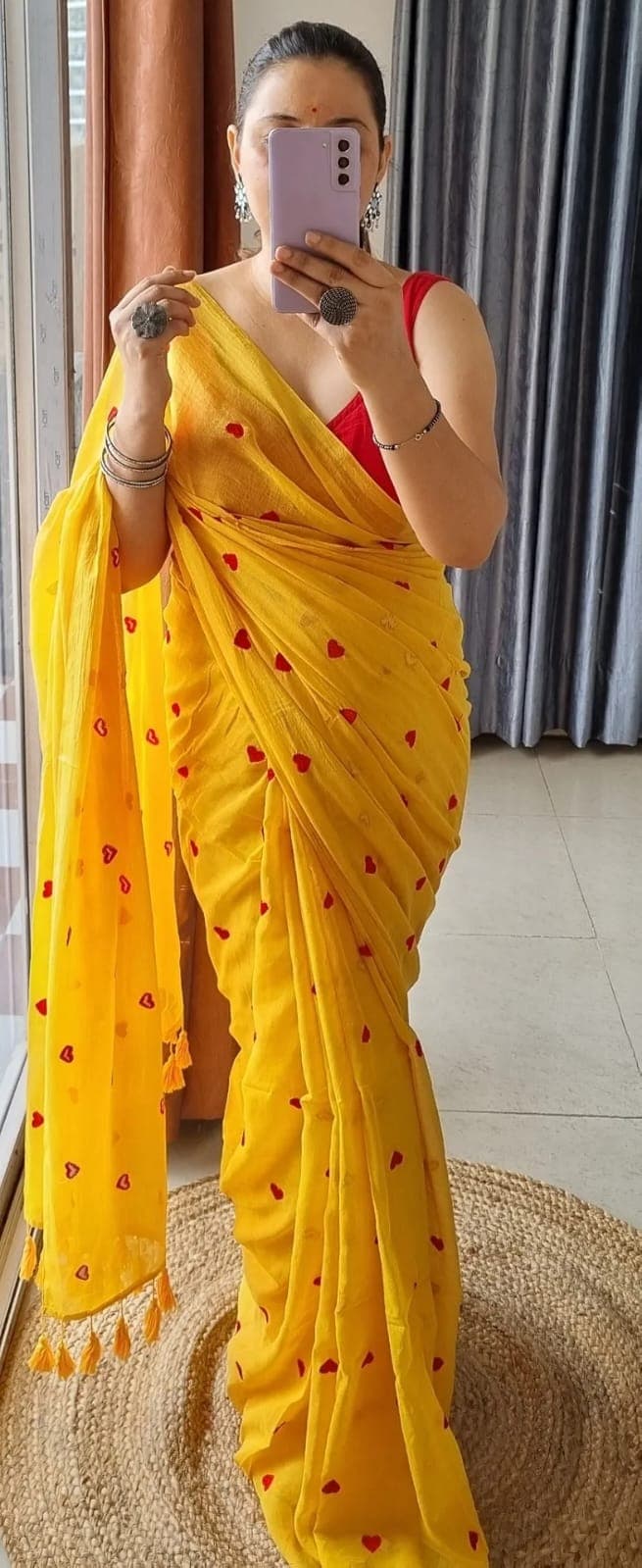 Embroided Pure Mul Cotton saree 1