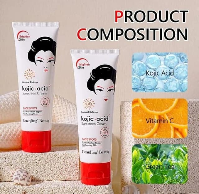 Kojic Acid Sunscreen Cream SPF 50 PA+++ Fade Spots 80g