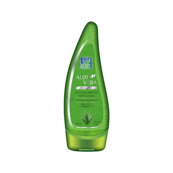 Astaberry Aloe Vera Gel - Skin Healing Gel Face & Body | Sun & Pollution Damages | Reduces acne | blemishes & scars | Unclogs the pores| 100 ml (Pack of 2)