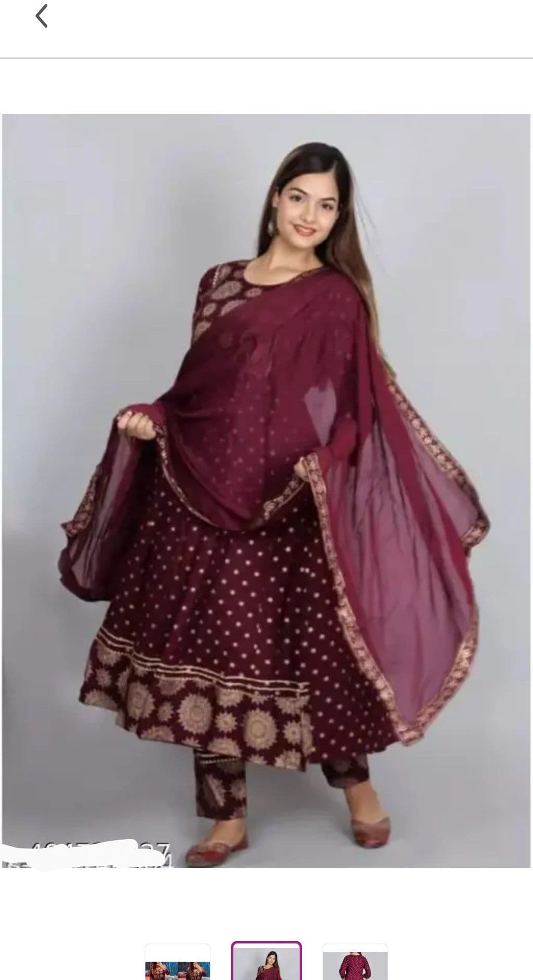 Anarkali Gaun Dupatta Plazo 1
