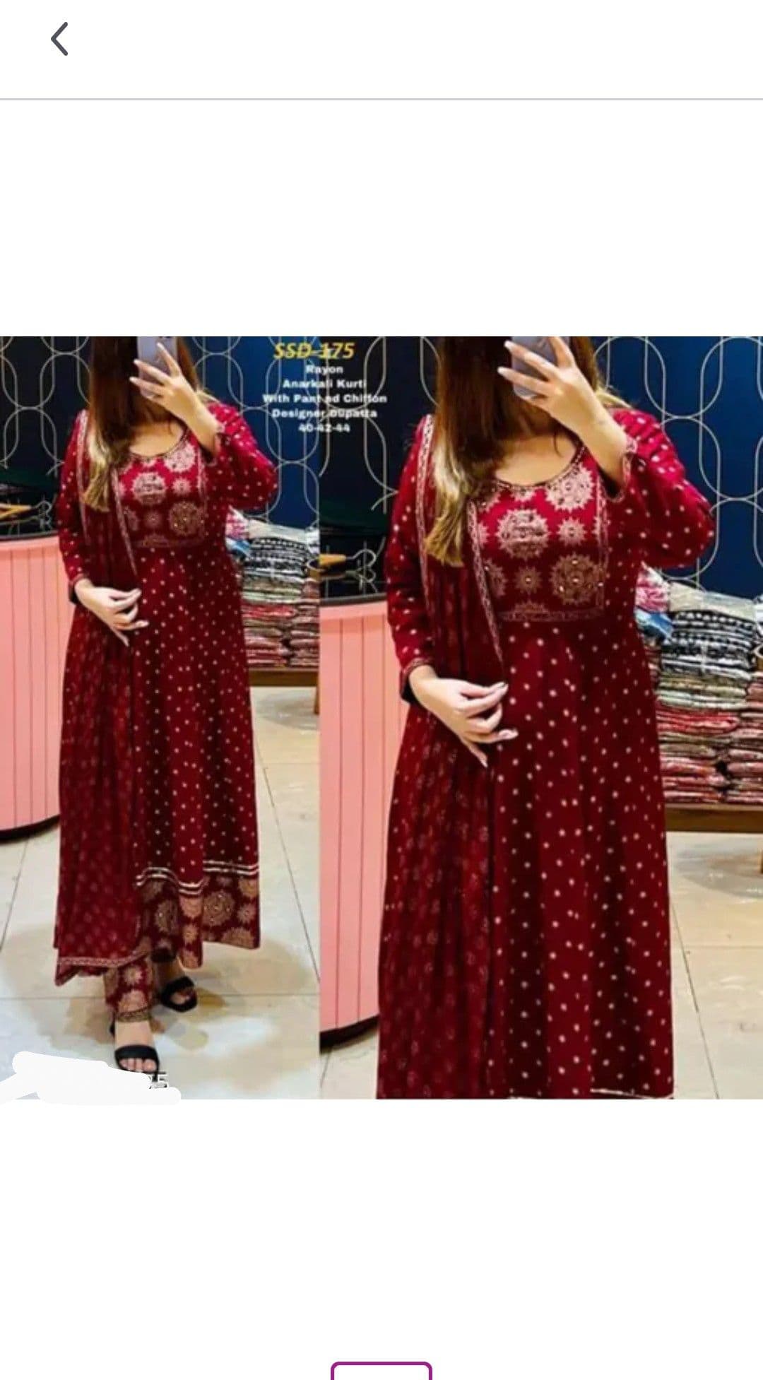 Anarkali Gaun Dupatta Plazo 3