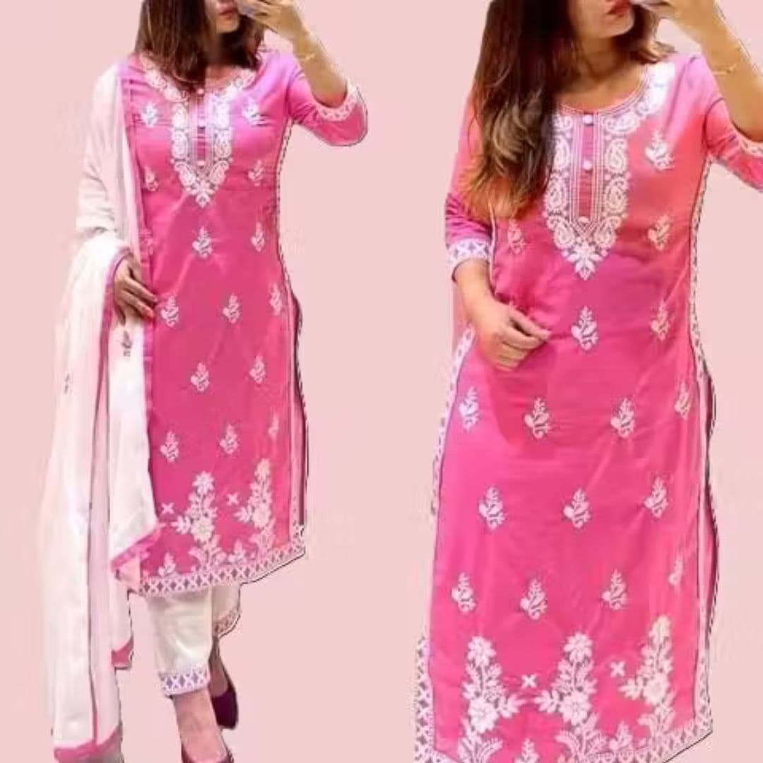 Anarkali Gaun Dupatta Plazo Set 1