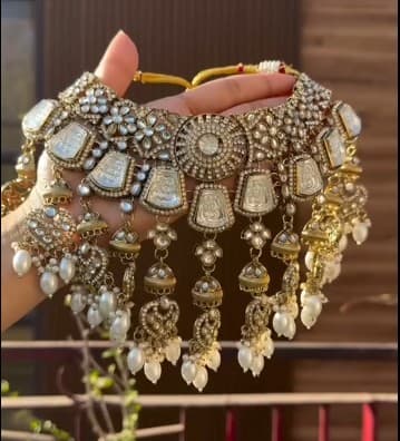 Bridal Jewelry Set  Necklace, maggtika, Earring, Ring, all Sets in One , For weeding and party wear sets 1