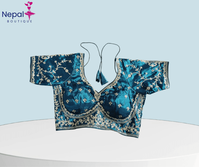 Readymade fashionable sweetheart neck women Blouse Blue Color | Trendy Party & Festive Wear | Traditional Ethnic Fashion | Buy Online