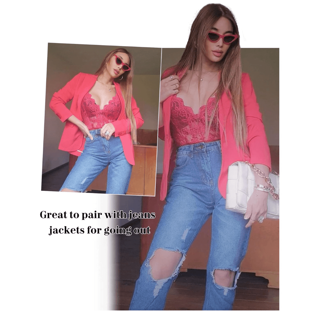 Women Deep V Lingerie Lace Teddy One Piece Babydoll Mini Bodysuit  Free Size Pink Color 3