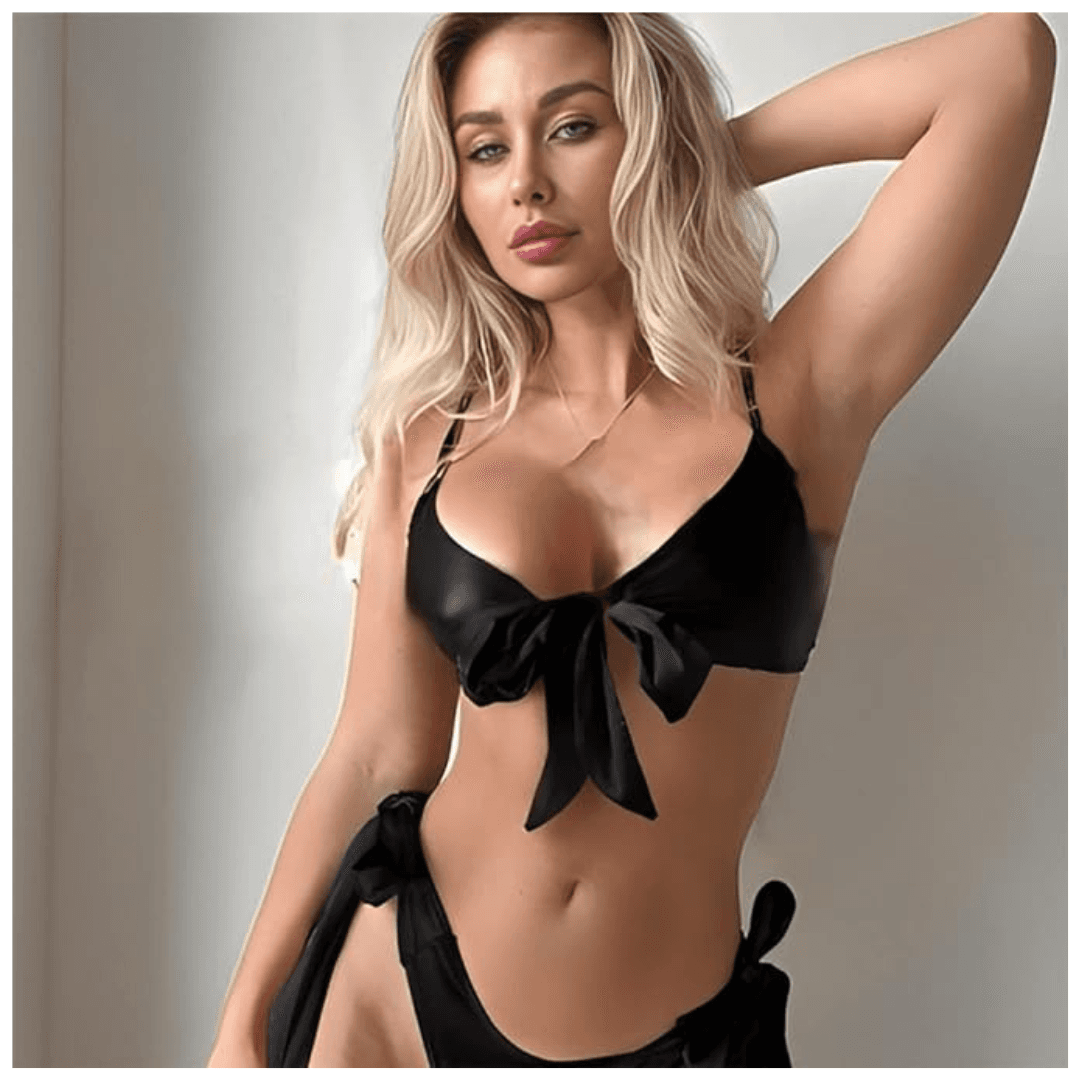 Women Babydoll Black Lingerie Set Satin Silk Two Piece Bra and Panty Sets for Valentine Honeymoon Nightwear Dress Free Size Black Color 4