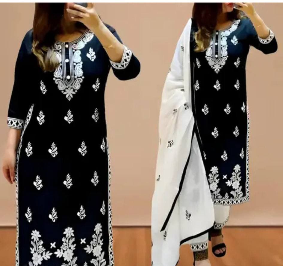 Chickenkari kurti set 