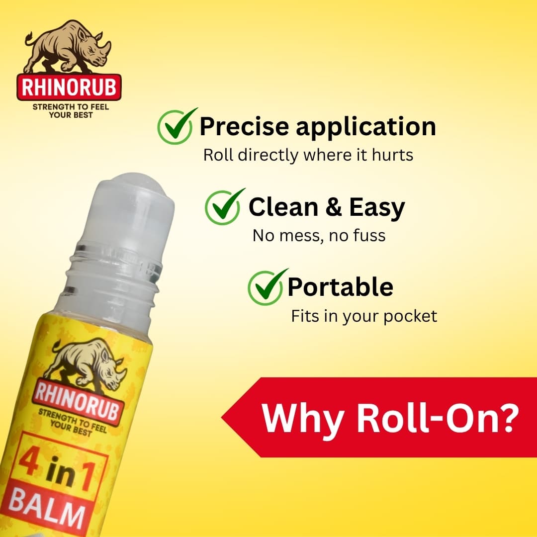 RhinoRub 4 in 1 Roll-On 10ml - Muscle Pain, Joint Stiffness, Headache, Cold and Congestion 3
