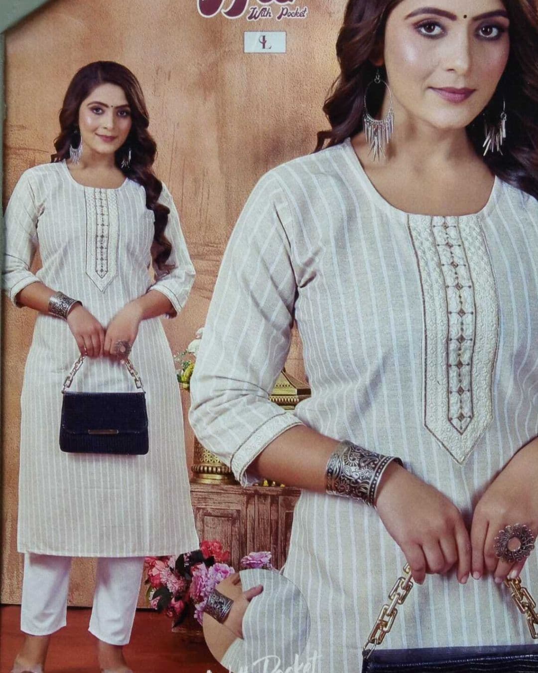 White Legging and plane Kurti sets 1