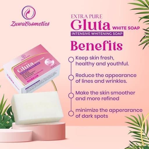 Extra Pure Gluta White Soap by Zuwa Cosmetics Lightening , Whitens , Anti - Ageing , Anti Inflammatory , 135 gm 1