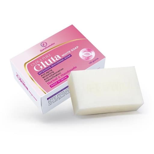 Extra Pure Gluta White Soap by Zuwa Cosmetics Lightening , Whitens , Anti - Ageing , Anti Inflammatory , 135 gm