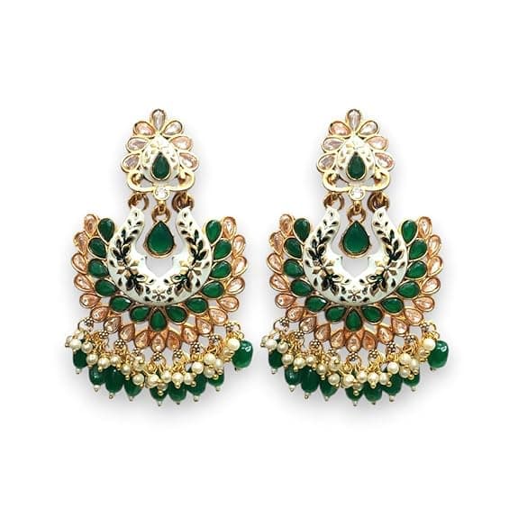  Floral Design, Pearl Detailing, Kundan Work | Lightweight & Stylish Ethnic Dangler Earrings for Women & Girls