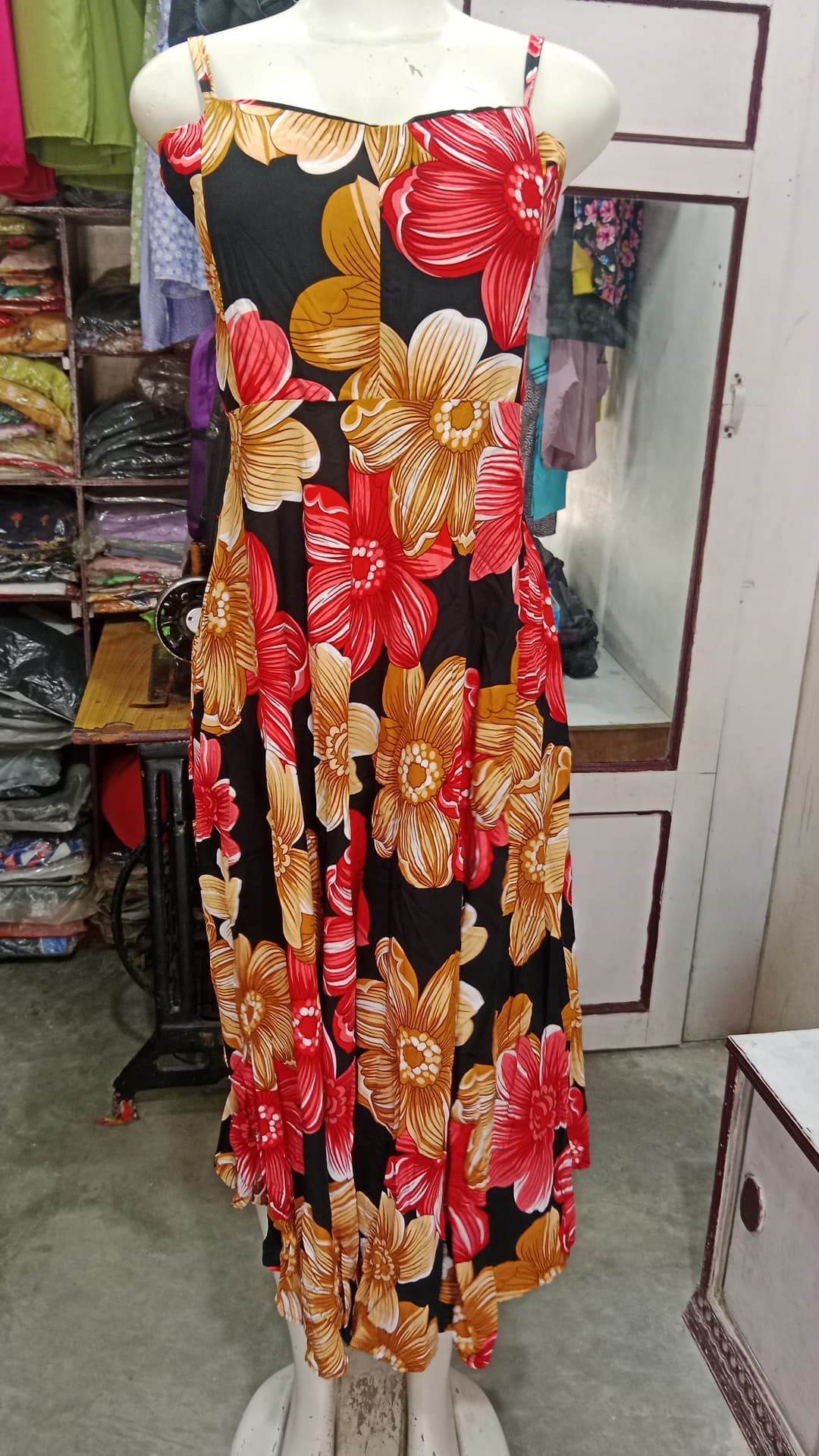 Floral Print Dress Gown 