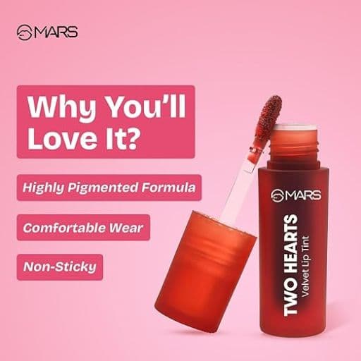 MARS Love Track Velvet Lip Tint 2.8ml | Velvet Matte Finish | Non-Sticky & Lightweight | Highly Pigmented | Comfortable Wear | 2