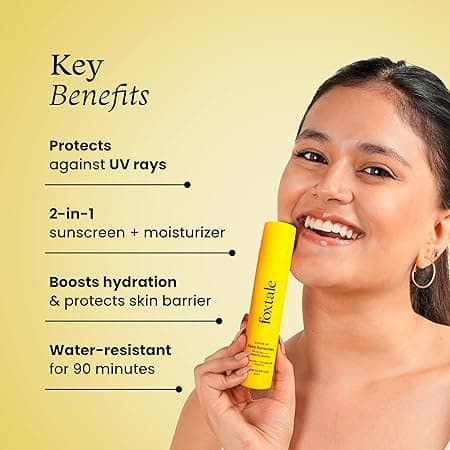 Foxtale SPF 70 Niacinamide Dewy Sunscreen with PA++++ For Dewy Sun Protection|Prevents Tan|Lightenweight, Non Greasy, No White Cast|Anti-Tan Formula|For Men & Women|For all skin type,50 Ml 4