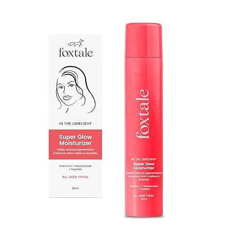 Foxtale Vitamin C Super Glow Moisturizer with Niacinamide & Peptides, Visibly Reduces Pigmentation, Enhances Skins Radiance Instantly, For All Skin Types, Women & Men - 50ml, Cream