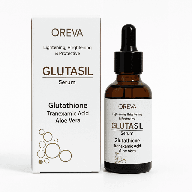 Oreva Dermacare Glutasil Serum 30ml - Gluta Serum With Glutathione, Tranexamic Acid & Aloe Vera – Skin Brightening, Lightening & Hydrating Face Serum for Dark Spots & Hyperpigmentation