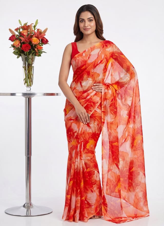 Chiffon Saree without Blouse