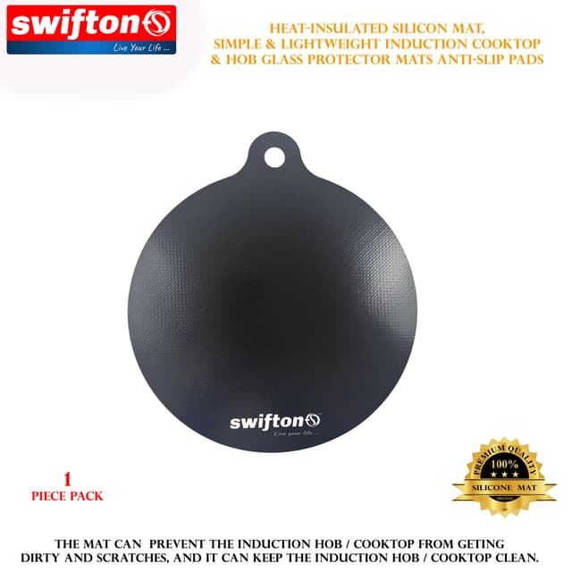 SWIFTON Silicon Mat For Induction Cooktop Hob 1 Piece Set Simple and Lightweight Induction Cooktop Hob Glass Protector Mat Anti Slip Pad