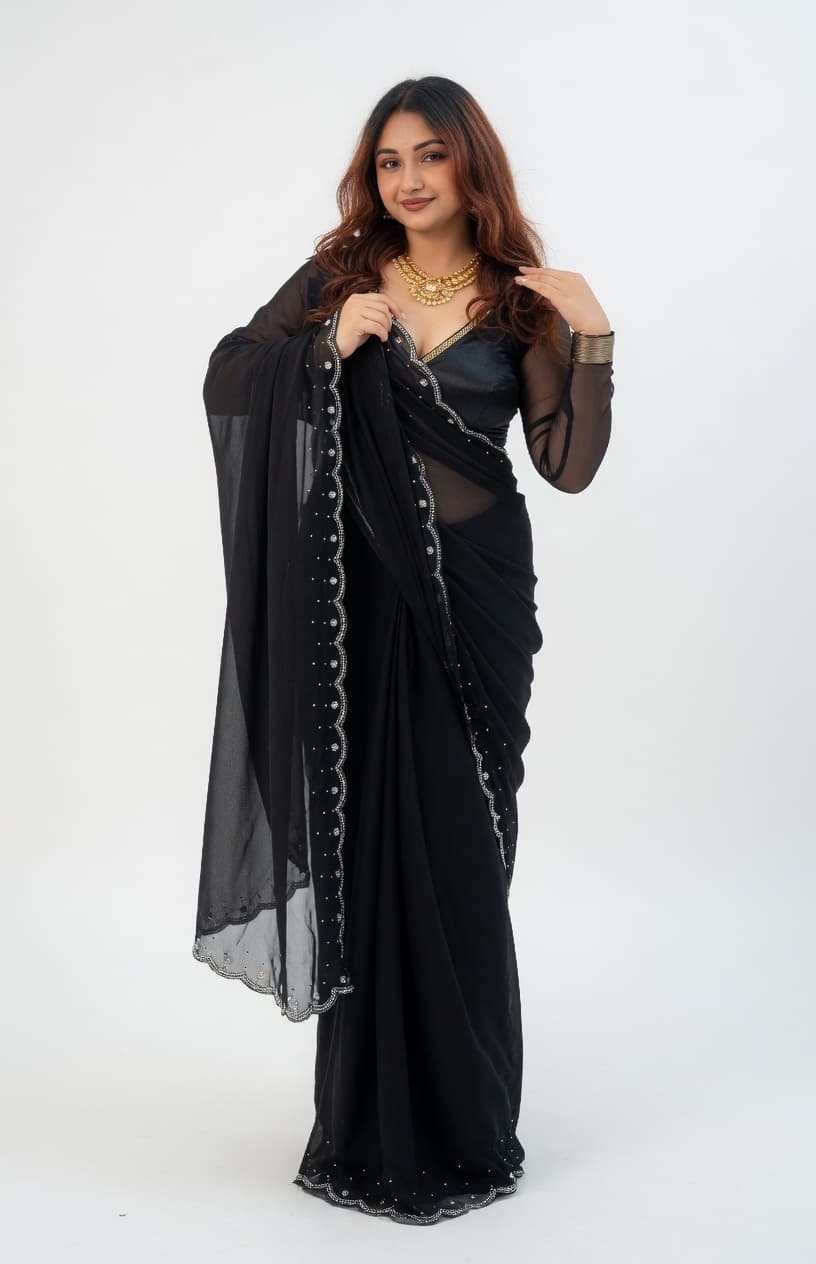 Embellished Embroidered Bollywood Jimmy Jimmy Black 4