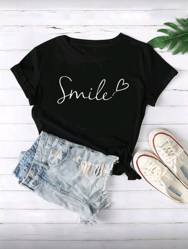 Street Style Smile Printed Tshirt For Women 