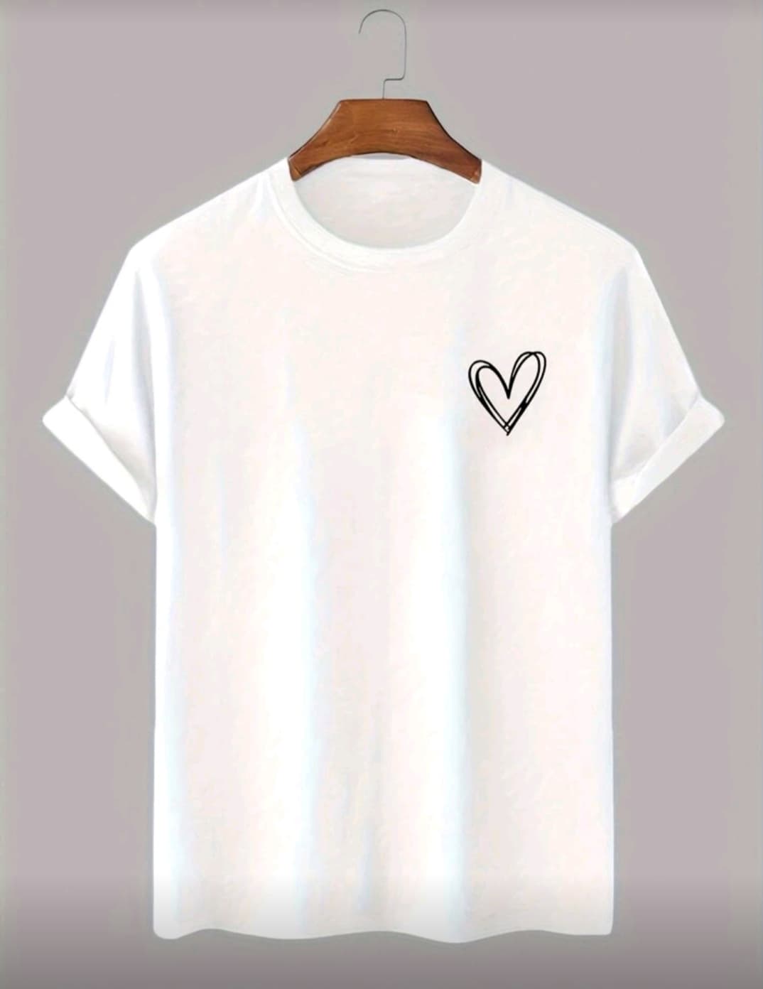 Street Style Heart Printed Tshirt For Women