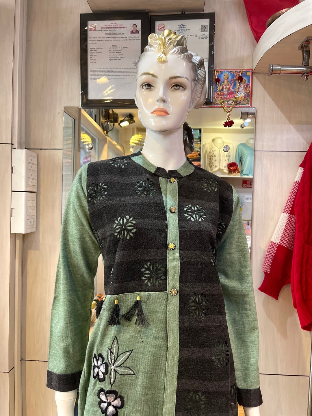 Stylish Design Wollen Kurti Tops Only 