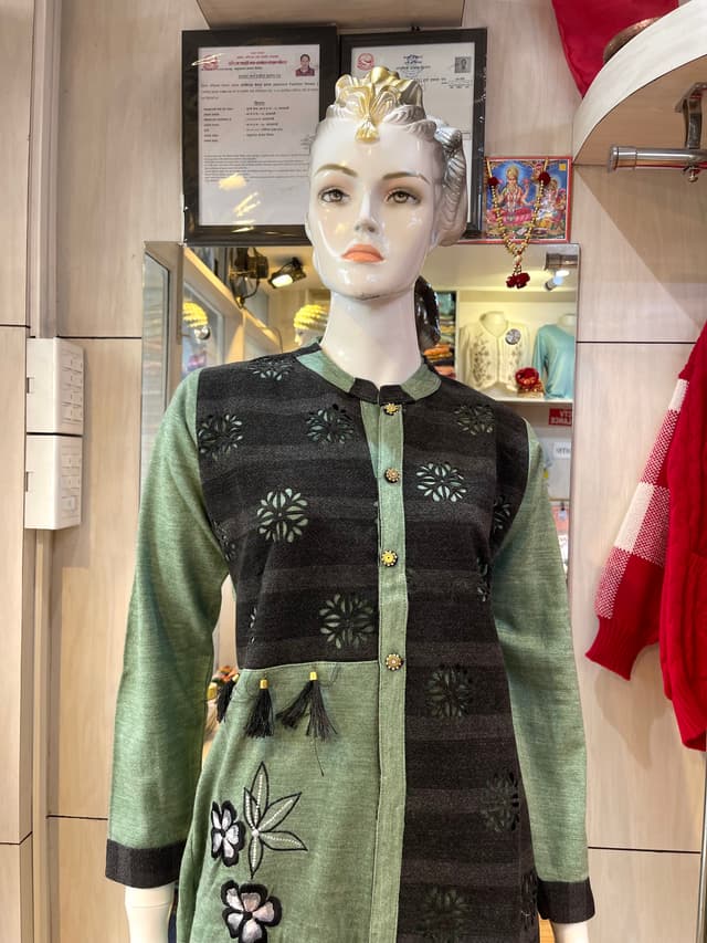 Stylish Design Wollen Kurti Tops Only 