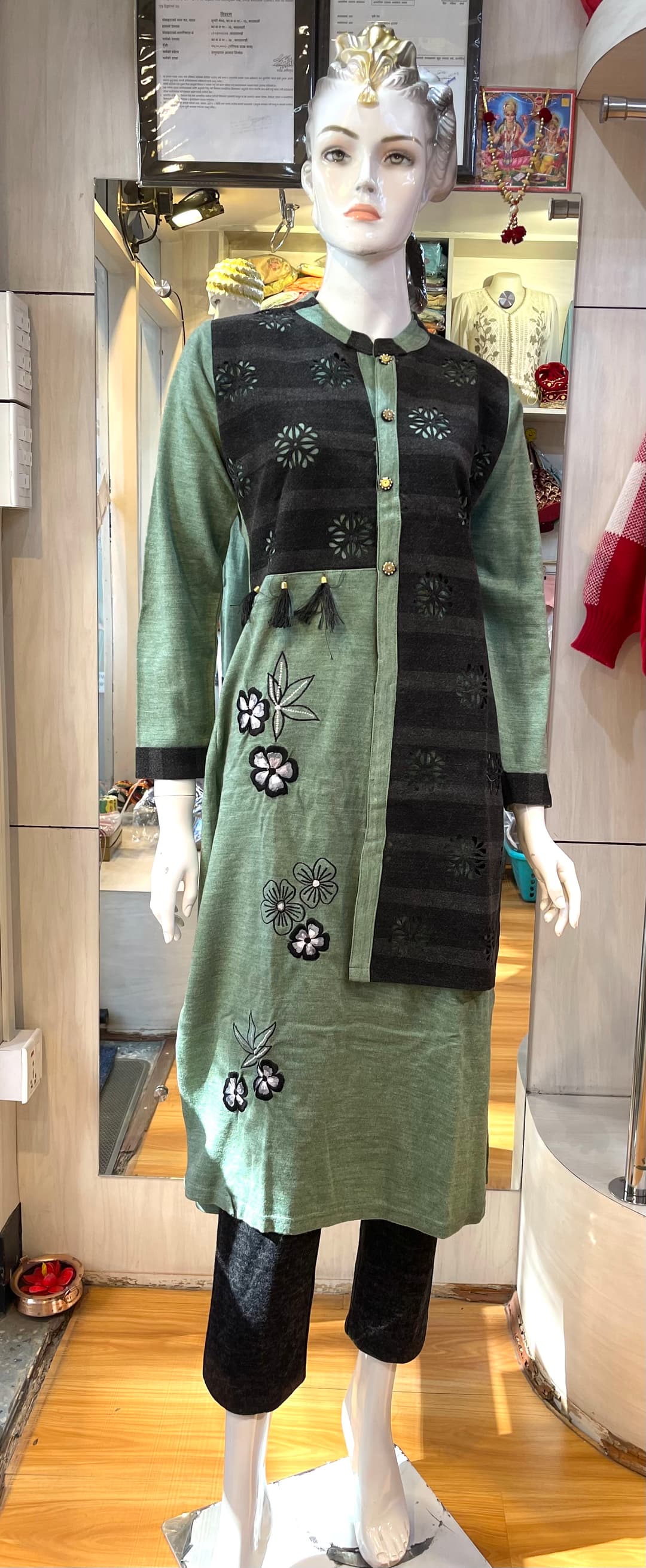 Stylish Design Wollen Kurti Tops Only  2